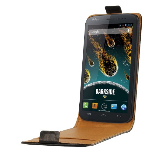 SWISS CHARGER SCP10126 Etui en Cuir véritable pour Wiko Darkside Noir