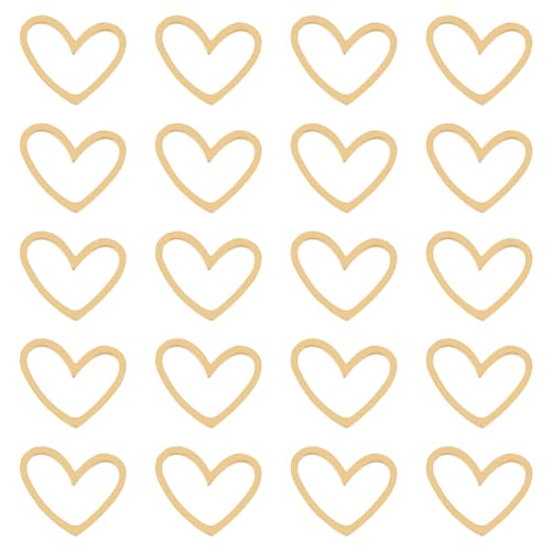 DICOSMETIC 20 anneaux de Connecteur en Forme de Cœur Plaqué Or 18 carats en Acier Inoxydable avec Connecteur Asymétrique en Forme de Cœur pour Loisirs Créatifs Bracelets de Cheville