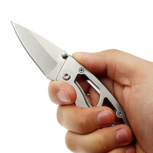 Bykco Folding Pocket Knife, Small, Edc Everyday Carry Compact Neck Knife Leaf Knives, Key Knife, Minimalist For Camping Hunting Fishing Knife (Silver) #TOP3