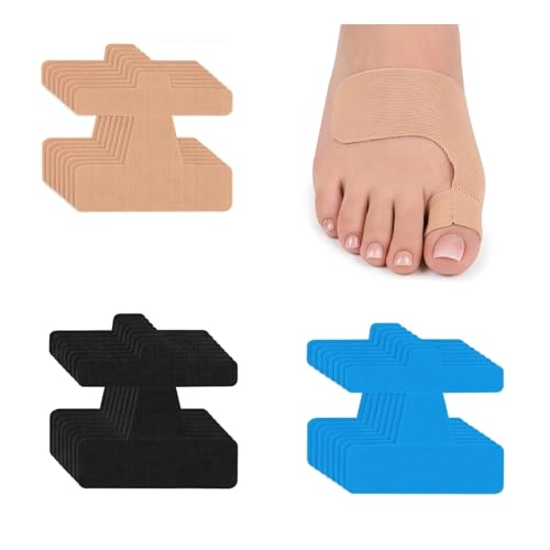 24 Stück Hallux Valgus Korrektur Kinesiotapes Kinesiologie Elastisches Vorgeschnitten Fuß Bunion Schutz Tape Sport Atmungsaktiv Precut Halux Physio Korrektor Klebebänder für Füße Finger Knie
