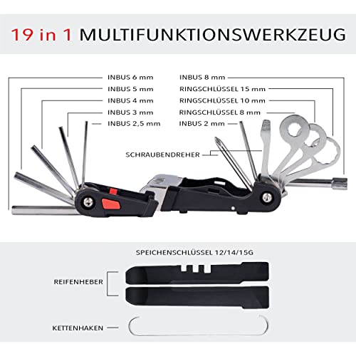 Fahrradwerkzeug Clemens 19-in-1 Multitool für Reparaturen