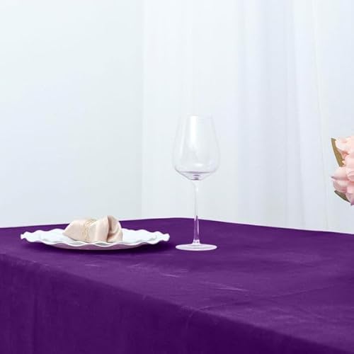 Efavormart Premium Velvet Purple 90" X 156" Rectangle Tablecloth For Wedding Party Events #TOP5