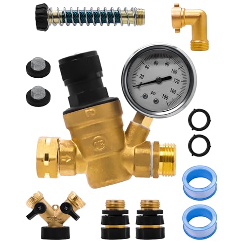 RV Water Pressure Regulator Kit with Hose Splitter
