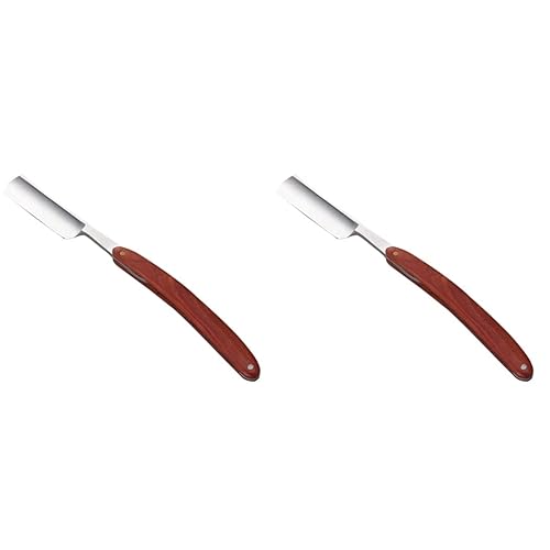 Healifty 2 piezas hechas a mano de madera recta, acero inoxidable, escamas naturales