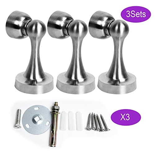 image for youguobeier 3 Pack Door Stopper, Magnetic Door Stops, Wall Floor Mount