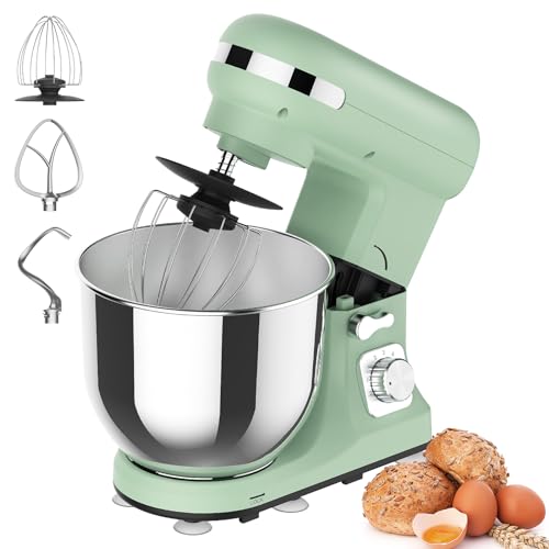 ADVWIN Stand Mixer, 1400W 6.5L Kitchen Food Mixer, 6 Speed with Tilt Head Pulse Electric Mixer, Home Stand Mixer for Housewives, Make Dough& Mix Food Chef Machine | Green