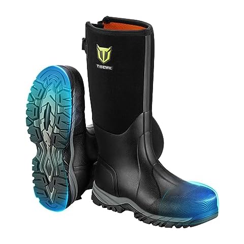 TIDEWE Puncture Proof Work Boots Men (Black, Size 7-13) Cover