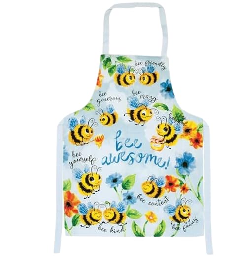 Elgate Bee Awesome Kitchen Apron For Cooking and Baking 100% Cotton Gift Souvenir Funny Novelty Apron, Multi