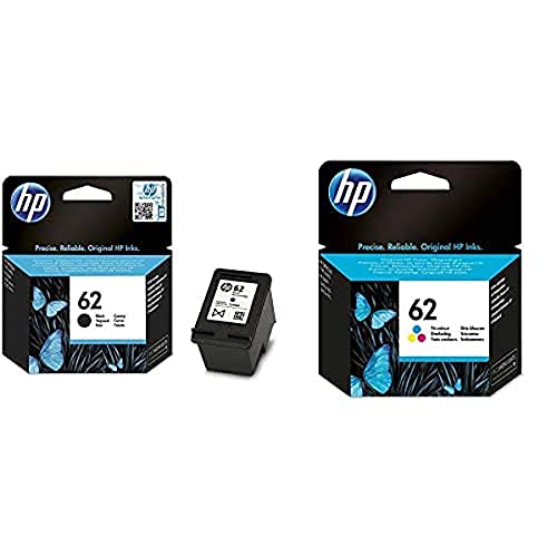 HP C2P04AE, C2P06AE 62 Original Ink Cartridges, Black and Tri-Colour, Bundle, Pack of 2