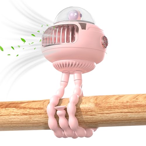Ventilateur de poussette pieuvre USB rechargeable à vitesse réglable - 2