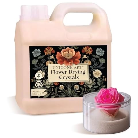 Unicone Art Flower Drying Silica Gel Crystals 2LBS, Color Indicating for Flower Preservation, Reusable for DIY Wedding Bouquet Flower Preserving Cover