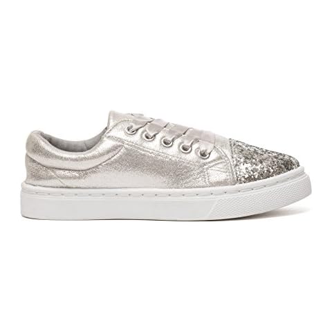 Chatterbox Glitter Lace Up Trainers for Girls Cover