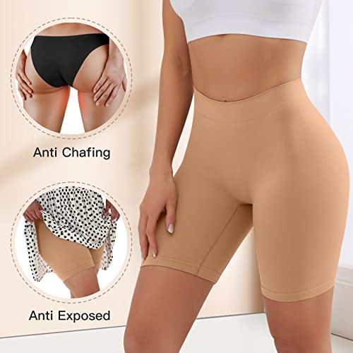 Image of YADIFEN Slip Shorts for Under Dresses Women Seamless Anti Chafing Underwear Shaping Boyshort Smooth Thigh Biker Short Panties