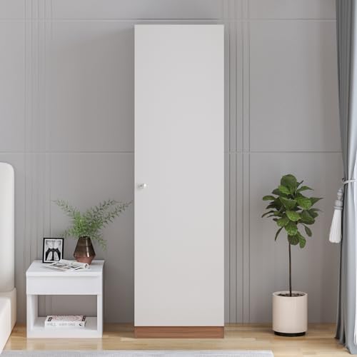 Image of FURNEASER Fanciable Engineering Wood Wardrobe Almirah for Clothes with 1 Door | Single Door Cabinet Closet Organizer | Cupboard for Bedroom Living Room | 43 x 42 x 180 CM