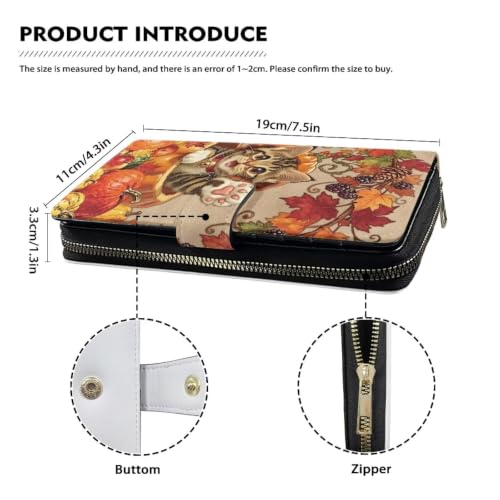 Image of COEQINE Ladies Wallets Pink Leopard Heart Black Printed Leather Phone Long Clutch Purses Check Coin Change Holder