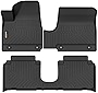 Binmotor All Weather Floor Mats for Hyundai Ioniq 5 2022 2023 Movable Console, 1st & 2nd Row Full Set, Heavy Duty Car Floor Liners-Black IONIQ 5 Accessories