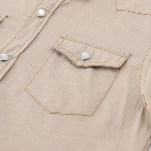 Image of Spring&Gege Boys' Long Sleeve Western Cowboys Pearl Snap Button Down Shirts (5-14 Years)