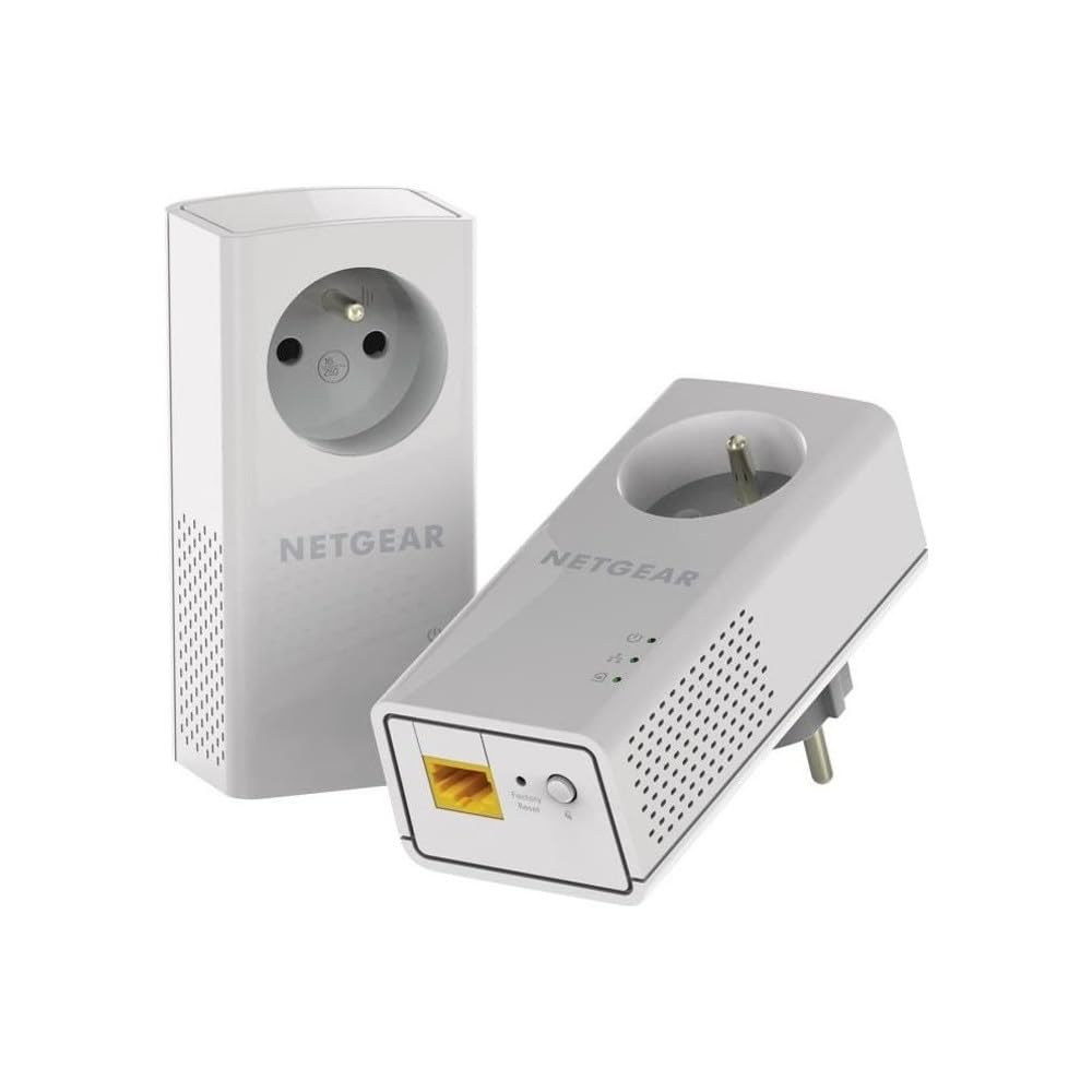 Netgear PLP1000 PowerLINE 2er Set Adapter bis zu 1000 MBit/s (französischer Stecker, nur für Frankreich geeignet)