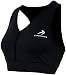 CompressionZ Padded Racerback Sports Bra (Black - M)- No-Bounce Support for High Impact Fitness & Yoga