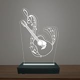 Luminária Led 3d Violão na Clave de Sol Abajur Luxo (Branco)