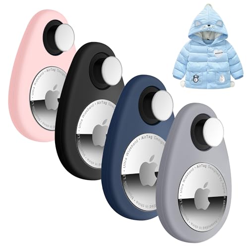 Lulaven for Airtag Holder for Kids Hidden 4 Pack GPS Tracker Case