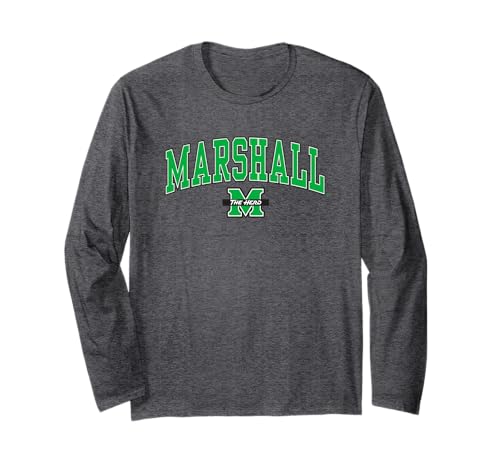 Marshall Thundering Herd Arch Over Dark Heather Long Sleeve T-Shirt