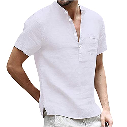 Danfiki Chemises Boutonnées Homme Manches Courtes Casual Été Leger Plage Chemise Classique Solid Shirt pour Hommes Danfiki Chemises Boutonnées Homme Manches Courtes Casual Été Leger Plage Chemise Classique Solid Shirt pour Hommes