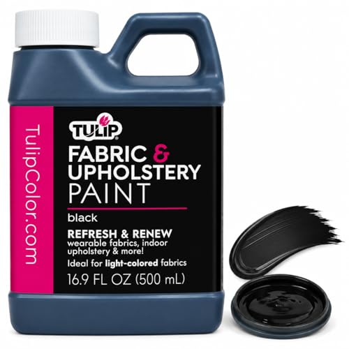 Tulip Fabric & Upholstery Paint, Black, 16.9 fl. oz. - Permanent Fabric Paint for Furniture, Clothing & Home Decor