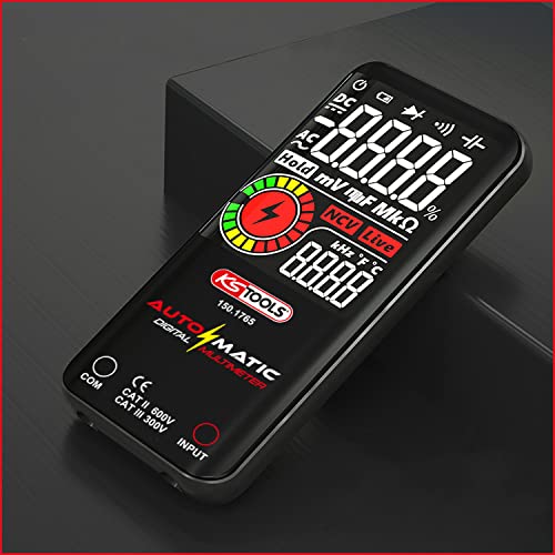 KS Tools 150.1765 Automatik Digital-Multimeter inkl. Prüfspitzen, Rot-schwarz