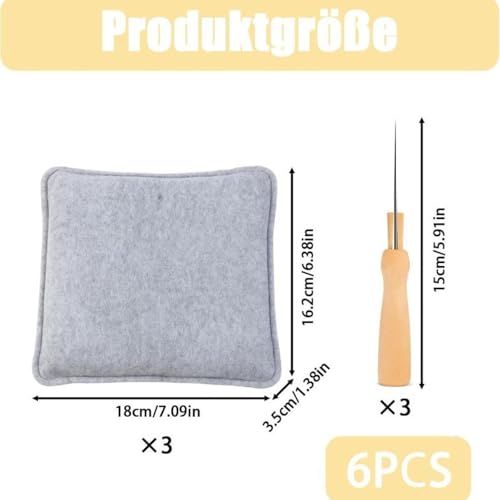 Nishiyuenyi 3Pcs Felting Pads with Professional Supplies, Wear Resistance, Accessories, Gift Premium Felting Mat Felt Tool