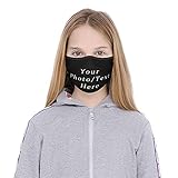 Custom Face Masks,Personalized Design Breathable Mouth Mask Balaclava Bandanna with Filter Slot Reusable Face Cover for Child Kids Teenagers S