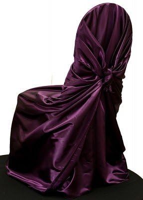 Elina Home Funda universal de satén para silla y lazo trasero para banquete de boda, decoración de fiesta de cumpleaños (blanco, 100)