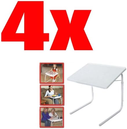 LOT OF 4 SET NEW TABLE MATE 2 AS SEEN ON TV PORTABLE ADJUSTABLE TV DINNER TRAY TABLEMATE II