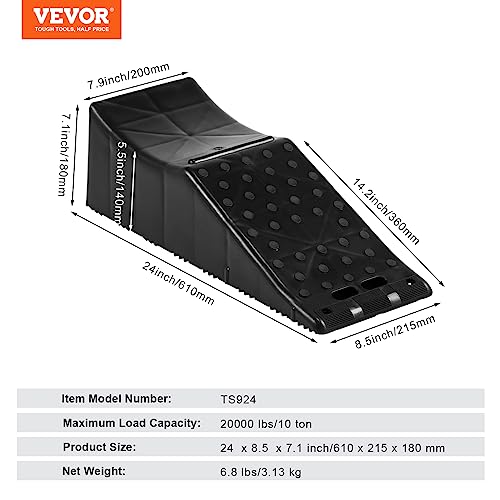 VEVOR Car Ramp, 1 Piece Car Service Ramp, 20000 lbs/9 Ton Loading Capacity, 5.5" Lift Height Car Ramp, Heavy Duty Tire Ramp for Car Lift Tire Replacement and Vehicle Maintenance by VEVOR - Image 7