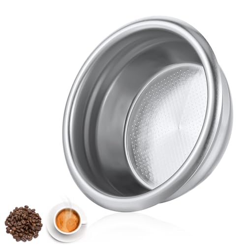 Oruola 58mm Portafilter Basket,Metal Coffee Filter,Stainless Steel 58mm Basket Porous Double Cup Coffee Filter for Portafilter Coffees Machine,Paperless and Permanently Reusable