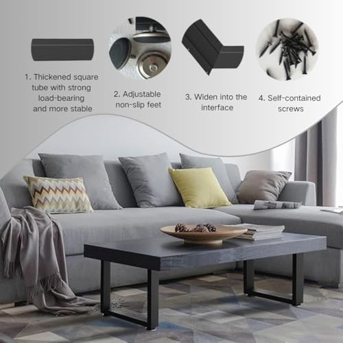 Patas de hierro para bricolaje con protectores de suelo de goma para mesa de centro 3