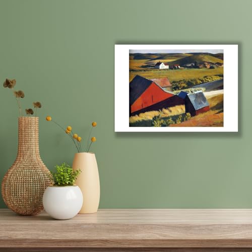Impresión artística mate de Edward Hopper: láminas decorativas Cobb's Barns 3