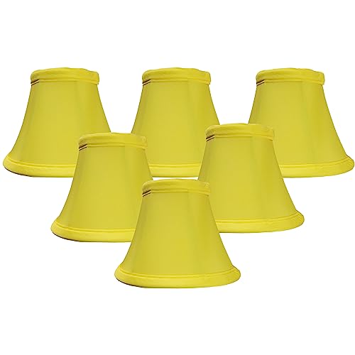 Royal Designs, Inc. True Bell Clip-On Chandelier Lamp Shade, 3 x 6 x 4.5, Yellow, Set of 6