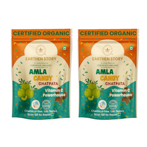 Image of Earthen Story Organic Amla Candy Chatpata 400g (2 x 200g) | Dry Gooseberry Rich in Vitamin C | Immunity Booster | Healthy Snack & Mouth Freshener | No Preservatives