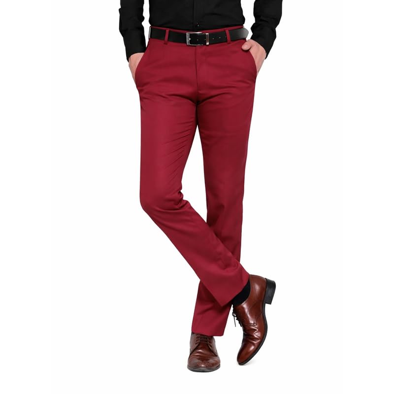 Image of Men's Reguler Fit Polycotton Trouser Pant's | Regular Fit, Lightweight, Flat Front, Non-Stretchable Premium Cotton Polyester Blend Fabric | Men's Pant for Office, Party and Casual Wear