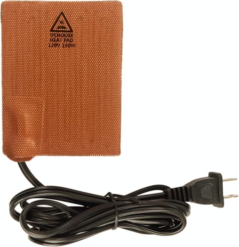 Engine Block Heater Pad 120V 150W Silicone Heating Pad for Car Oil Pan & Tank Adhesive Flexible Engine Heater with Thermostat for Metal Surface Only (5X4inch)