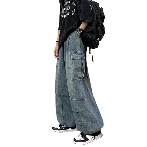 Y2K Baggy Jeans Emo Cyber Cargo Pant Grunge Vintage Demin Clothing Aesthetic Hiphop Jogger Sweatpants Goth Streetwear