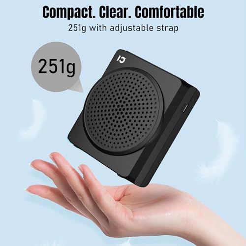 Image of SHIDU S617 Mini Wireless Voice Amplifier with Wireless Headset,16W Speaker, Mute Function, Bluetooth 5.0, AUX Input & Type C Charging Port for Teachers Tour Guides Coaches Classroom Meeting|Black