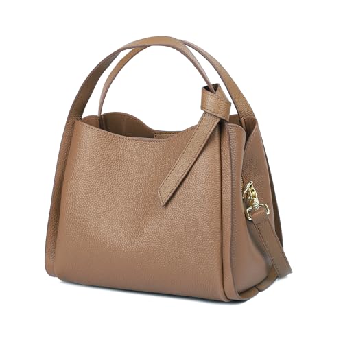 Bucket Bags for Women, Genuine Leather Handbags Small Crossbody Purses, Shoulder Bags with an Adjustable Strap