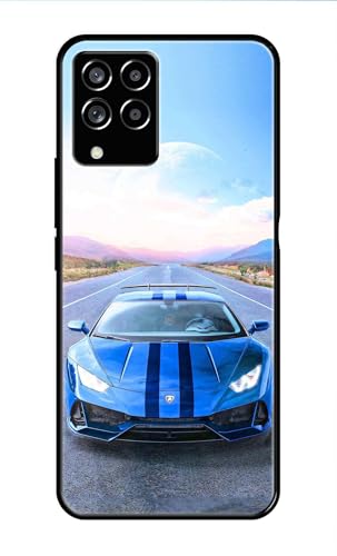 Image of Metal TPU Printed Back Cover for Samsung Galaxy M33 5G (Car with Moon View) 360 Degree Protection | Camera Protection -25092024(AR)
