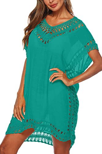 Image of Adisputent Womens Swimsuits Cover Ups Crochet Chiffon Beach Cover Bathing Suit Bikini Wear Coverups Dress