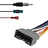 HHZL Car Radio Stereo Wiring Harness, Aftermarket Radio Wire Harness Kit with Antenna Adapter Connector for Car Stereo, Audio DVD Modified Power Speaker Cable Plug Connector for Dodge Wrangler