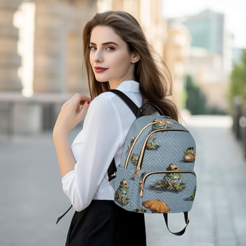 Mochila para laptop de mujer Funny Beach Frog que alivia el peso en el trabajo 6