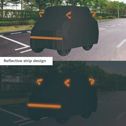 Image of generic utv Cover Compatible with Kawasaki Teryx 2014-2021 2 Seater,210D Outdoor car Cover,Snowproof,Windproof and Rainproof,All-Weather Protection,with Reflective Strips(Black)