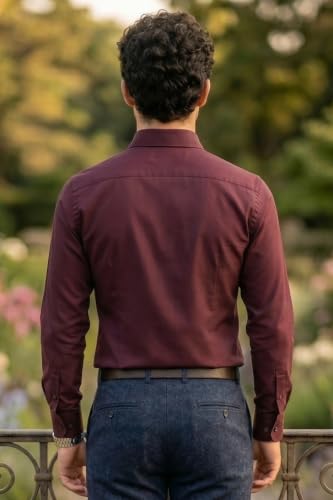 Image of Louis Philippe Men's Slim Fit Easy to Iron Everyday wear Premium Cotton Full Sleeve Solid Formal Shirt